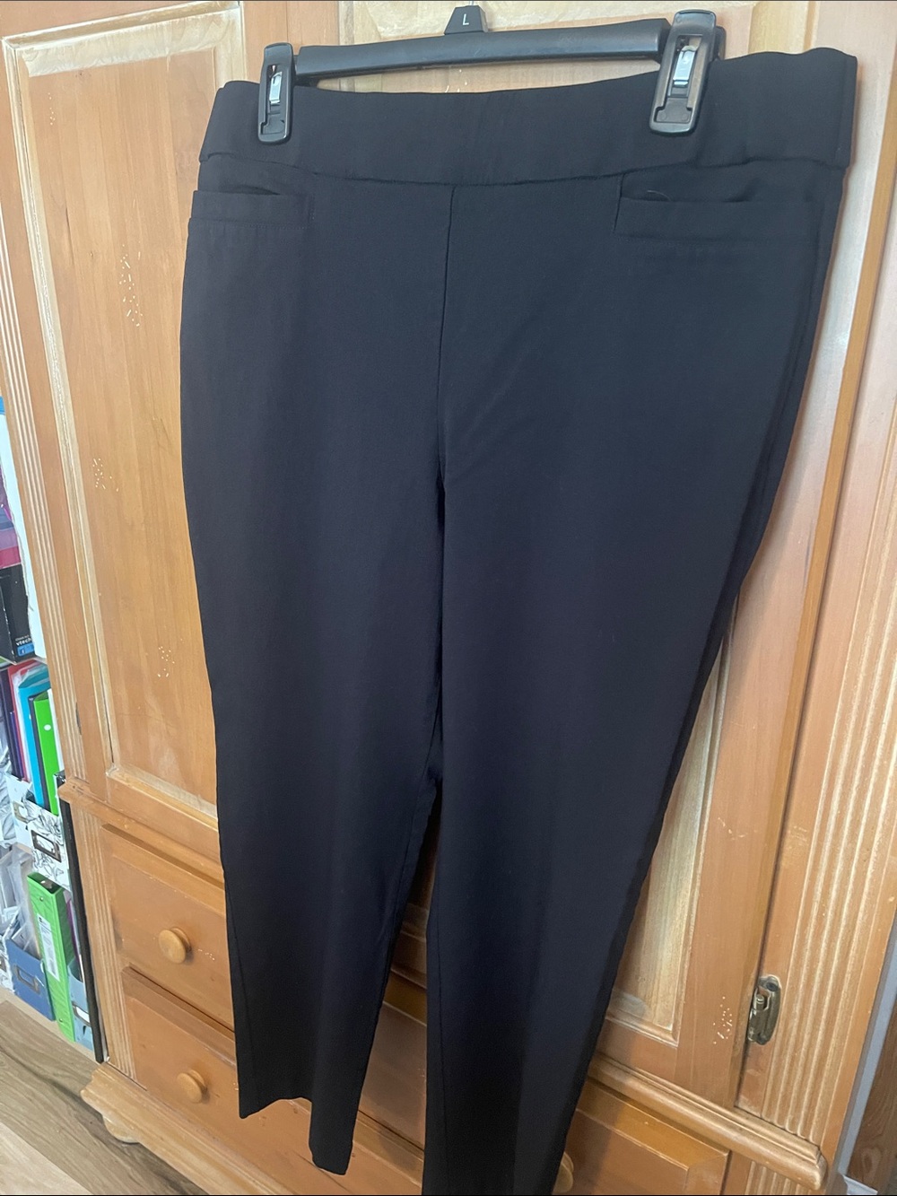 Kim Rogers Black Ankle Length Ponte Pull-On Pants